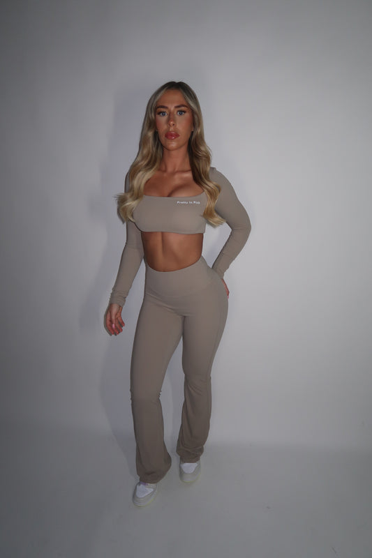 GYM GIRL ERA EXCLUSIVE Camel brown Sculpt square neck top