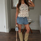 Denim Fit And Flare Mini Skirt (built in shorts)