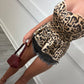 Leopard print peplum top
