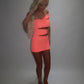 LIMITED EDITION HAND MADE AND DESIGNED IN HOUSE: ‘Aries’ coral cut out dress
