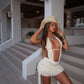 LIMITED EDITION HAND MADE AND DESIGNED IN HOUSE: Ivory lace lily dress