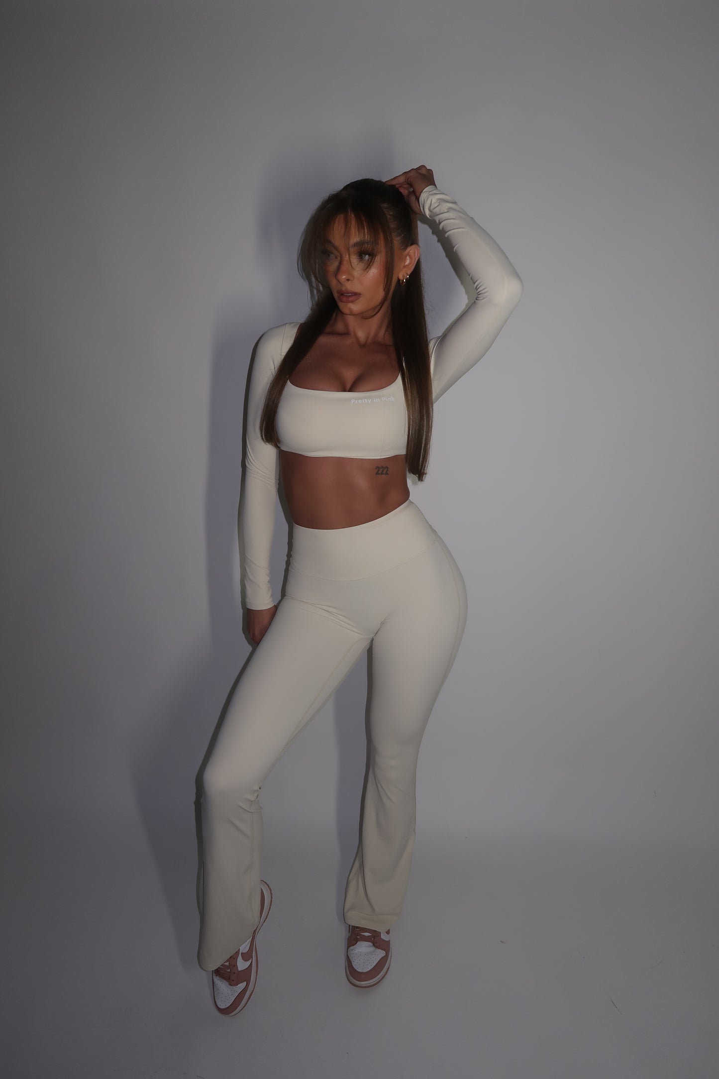 GYM GIRL ERA EXCLUSIVE Sculpt Cream square neck top