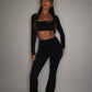 GYM GIRL ERA EXCLUSIVE Black Sculpt square neck top