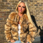 Raccoon Faux fur 3/4 sleeve coat