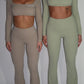 GYM GIRL ERA EXCLUSIVE Olive Sculpt flared trousers