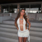 LIMITED EDITION HAND MADE AND DESIGNED IN HOUSE: Ivory lace lily dress