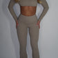 GYM GIRL ERA EXCLUSIVE Camel brown Sculpt square neck top