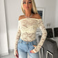 Off white off the shoulder lace top