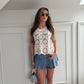 Denim Fit And Flare Mini Skirt (built in shorts)