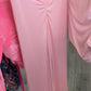 LIMITED EDITION HAND MADE AND DESIGNED IN HOUSE: ‘Charleen’ pink crop top and ruched flared bottoms