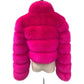 PRE ORDER Pink Collar zip up faux fur coat