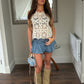 Denim Fit And Flare Mini Skirt (built in shorts)