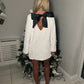 White sequins bow dress