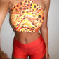 LIMITED EDITION HAND MADE AND DESIGNED IN HOUSE: Red slinky hot pant shorts