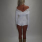 LIMITED EDITION HAND MADE AND DESIGNED IN HOUSE: ‘Angel’ white playsuit