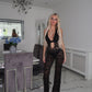 Black lace cut out jumpsuit