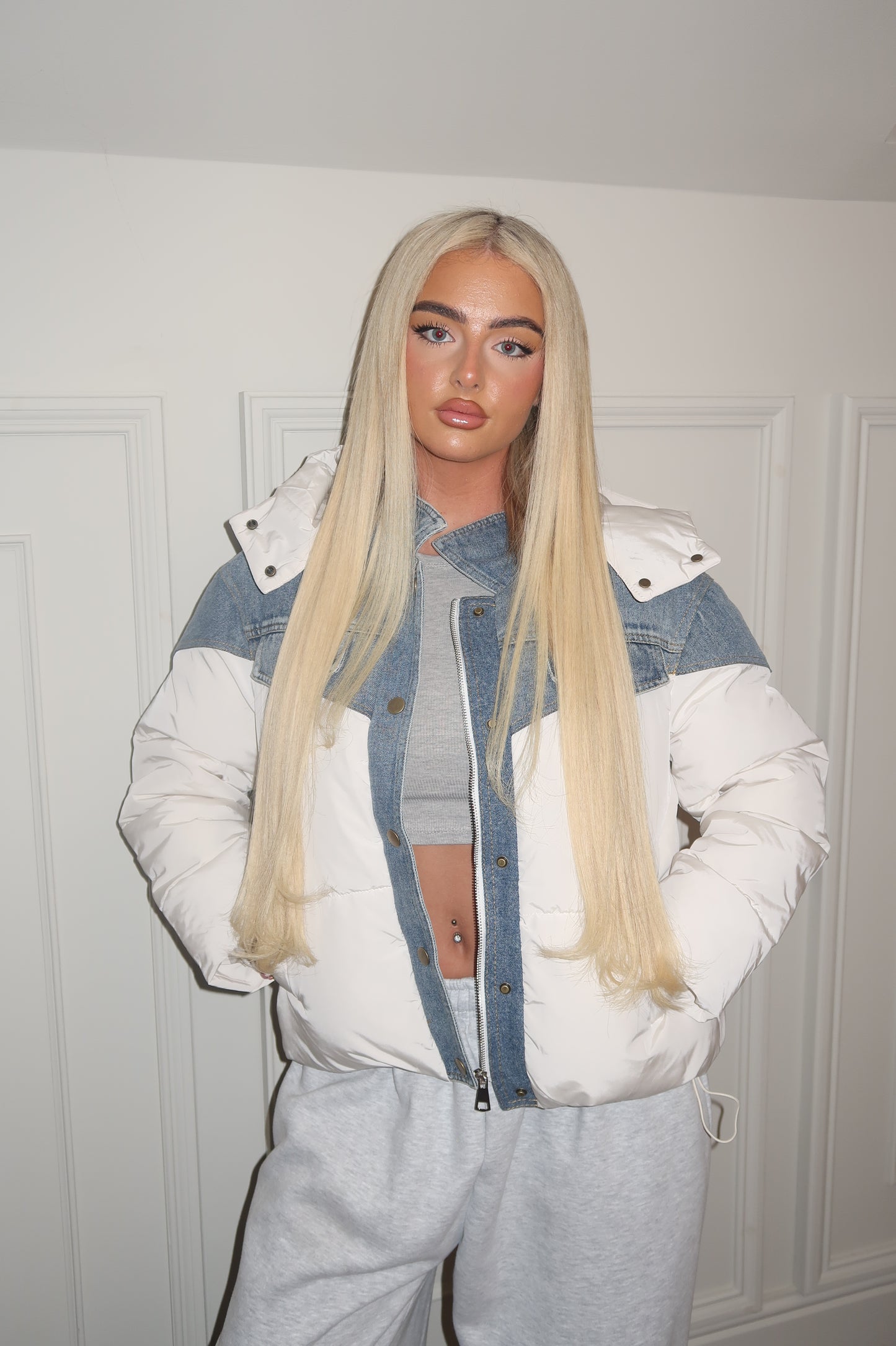 Denim white contrast jacket