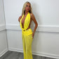 Yellow plunge dress