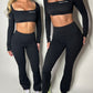 GYM GIRL ERA EXCLUSIVE Black Sculpt square neck top