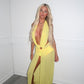 Yellow plunge dress