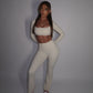 GYM GIRL ERA EXCLUSIVE Cream Sculpt flared bottoms