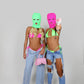 Green Balaclava and pink top