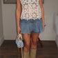 Denim Fit And Flare Mini Skirt (built in shorts)