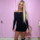 Black Bardot knitted dress