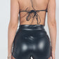 Leather pvc shorts
