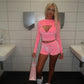 LIMITED EDITION HAND MADE AND DESIGNED IN HOUSE: Pink velour three piece shorts set