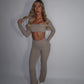 GYM GIRL ERA EXCLUSIVE Camel brown Sculpt square neck top