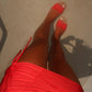 LIMITED EDITION HAND MADE AND DESIGNED IN HOUSE: red multi-way skirt