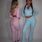 PRE-ORDER GYM GIRL ERA EXCLUSIVE Blue Sculpt V Waist flared bottoms
