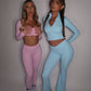 GYM GIRL ERA EXCLUSIVE Blue Sculpt V Waist flared bottoms