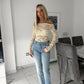 Off white off the shoulder lace top