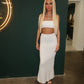 White bandeau top and skirt set