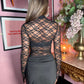 Cleo black wrap front co-ord