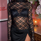 Cleo black wrap front co-ord