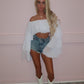 White chiffon layered top