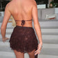 LIMITED EDITION HAND MADE AND DESIGNED IN HOUSE: Brown lace Lilly dress