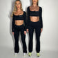 GYM GIRL ERA EXCLUSIVE Black Sculpt square neck top