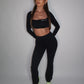 GYM GIRL ERA EXCLUSIVE Black Sculpt square neck top