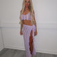 Purple crochet skirt and top set