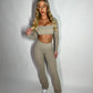 GYM GIRL ERA EXCLUSIVE Camel brown Sculpt square neck top