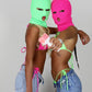 Green Balaclava and pink top