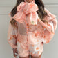 Floral Print Blouse And Shorts Set With Neckerchie