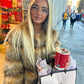 Raccoon Faux fur 3/4 sleeve coat