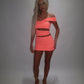 LIMITED EDITION HAND MADE AND DESIGNED IN HOUSE: ‘Aries’ coral cut out dress