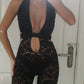 Black lace cut out jumpsuit