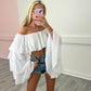 White chiffon layered top